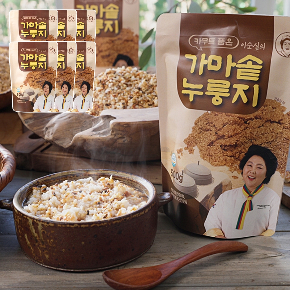 이순실 카무트 가마솥 누룽지 6봉 100회분 숭늉 국산 백미 간식 고소한 누릉지