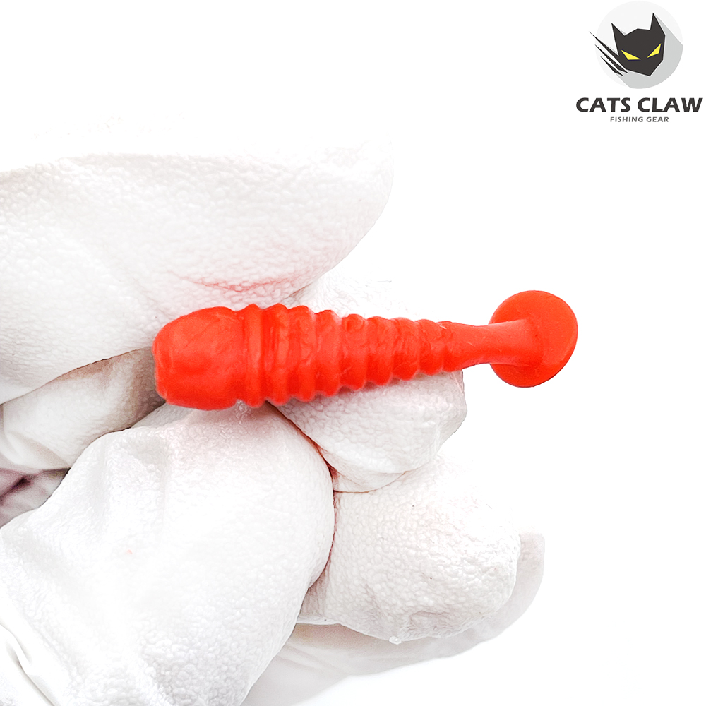 캣츠크로우 스컬쉐드 볼락웜 꺽지웜 그럽웜 005 레드, 3.8cm(1.5인치) - 상세 이미지 5