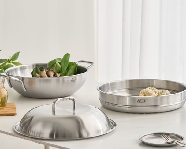 AMT 샤프 32cm 파티웍 316Ti 스텐 통5중