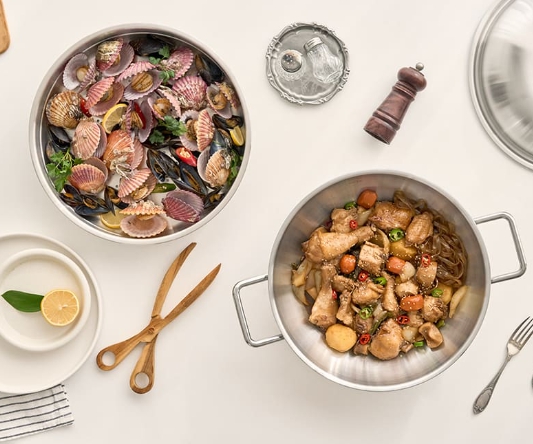 AMT 샤프 32cm 파티웍 316Ti 스텐 통5중