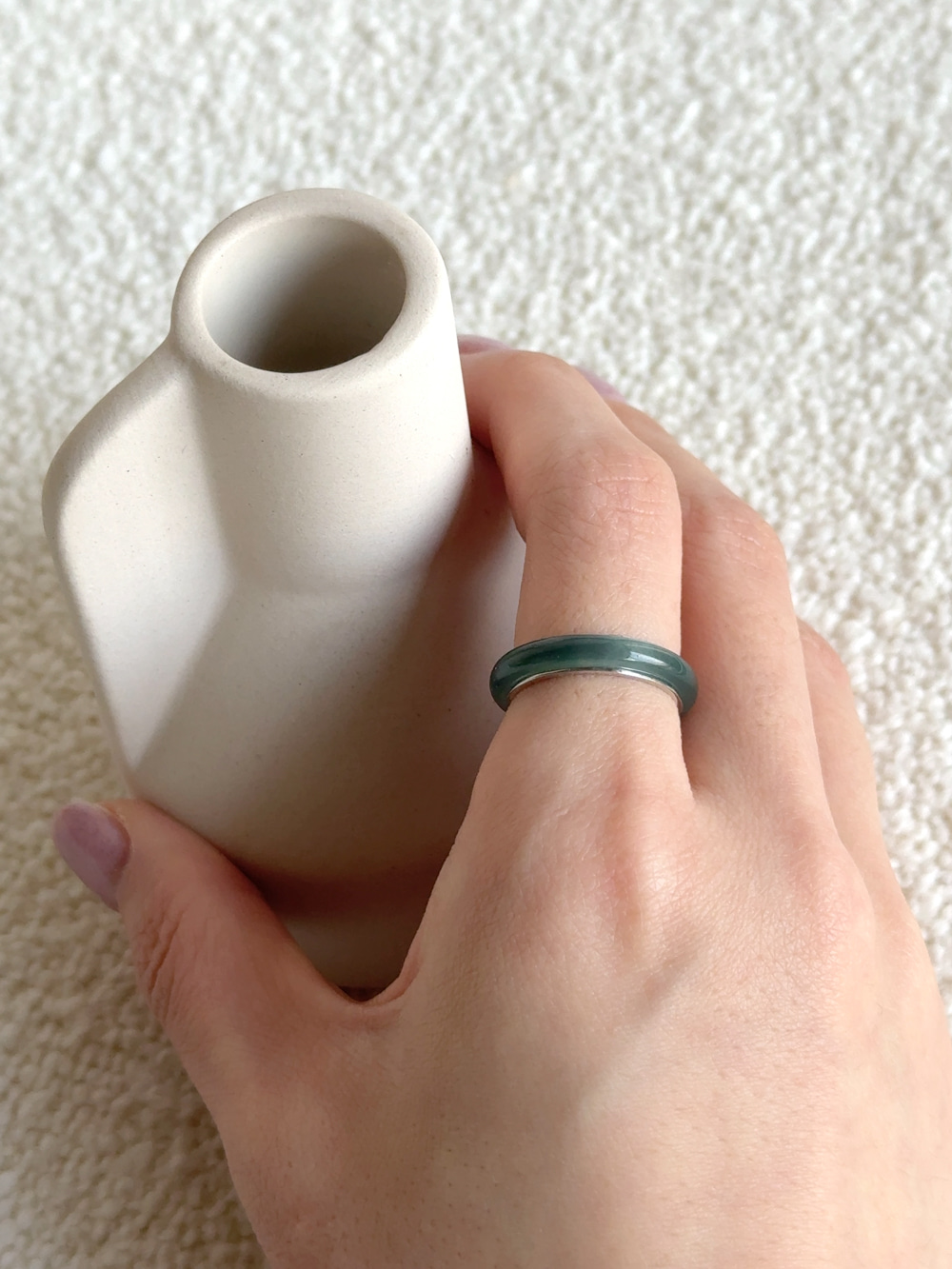 실버 라이닝 옥반지 Silver Lining Jade Ring - 상세 이미지 5