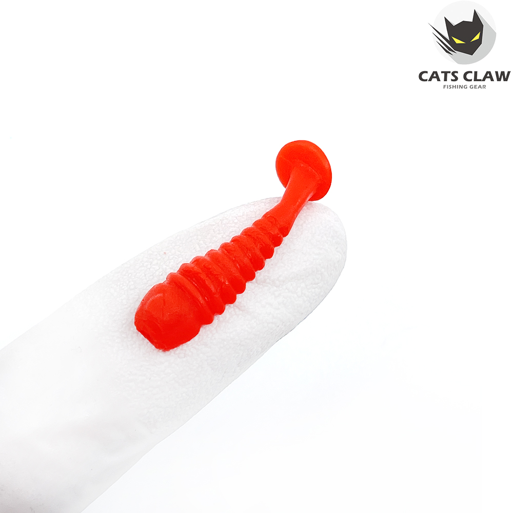 캣츠크로우 스컬쉐드 볼락웜 꺽지웜 그럽웜 005 레드, 3.8cm(1.5인치) - 상품 이미지