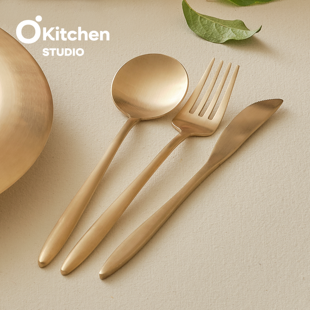 거창유기 수공예 방짜 양식 스푼 포크 나이프 커트러리 세트