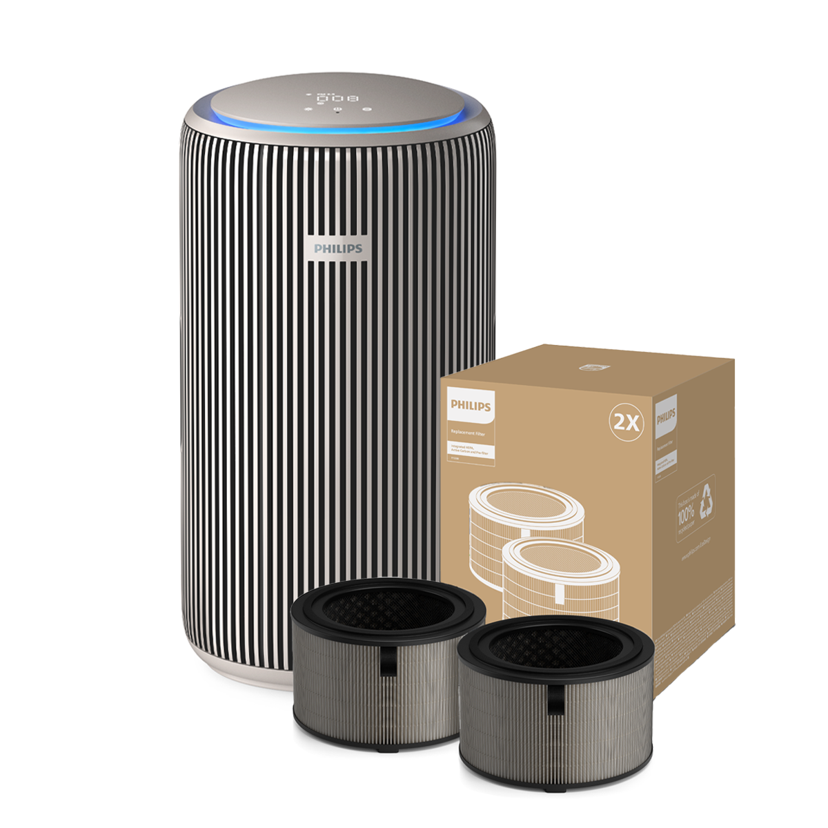 필립스 퓨어 프로텍트 프로 3200 시리즈 앱연동 공기청정기 AC3220/10 + 필터 2세트(총 4입)