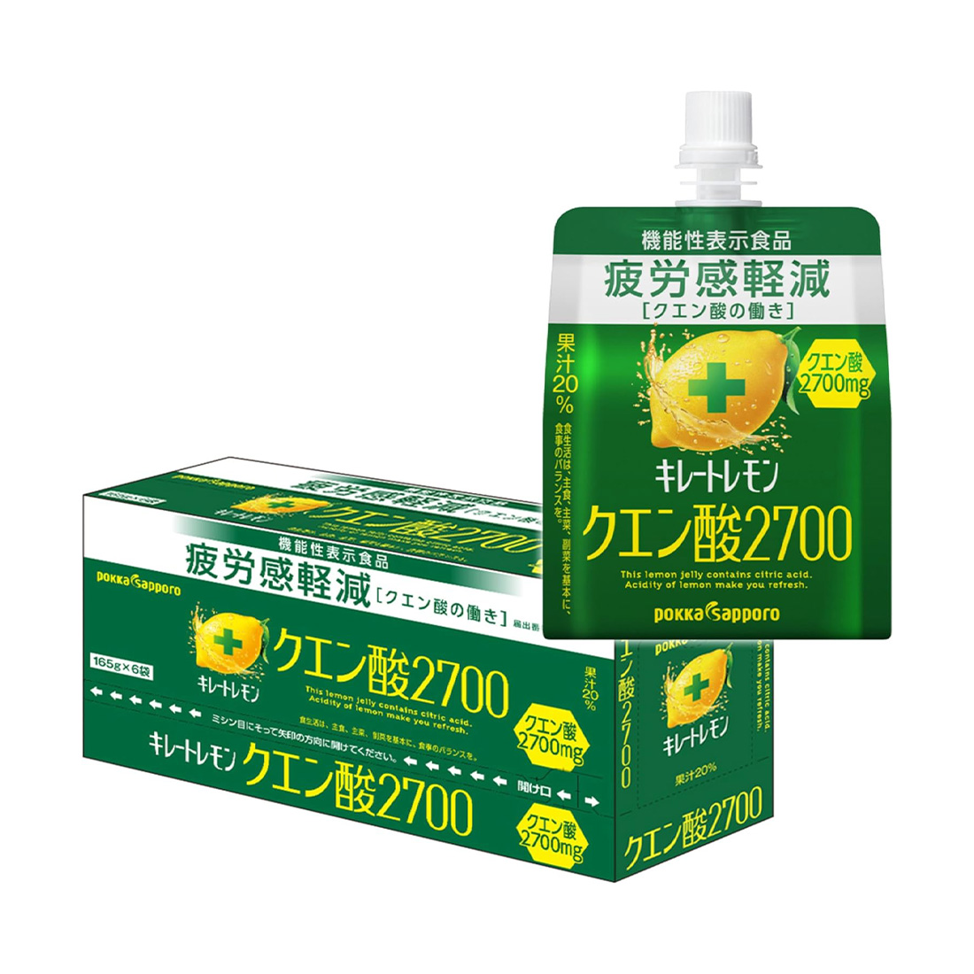 포카삿포로 킬레이트 레몬 구연산 2700 젤리 165g 6개입