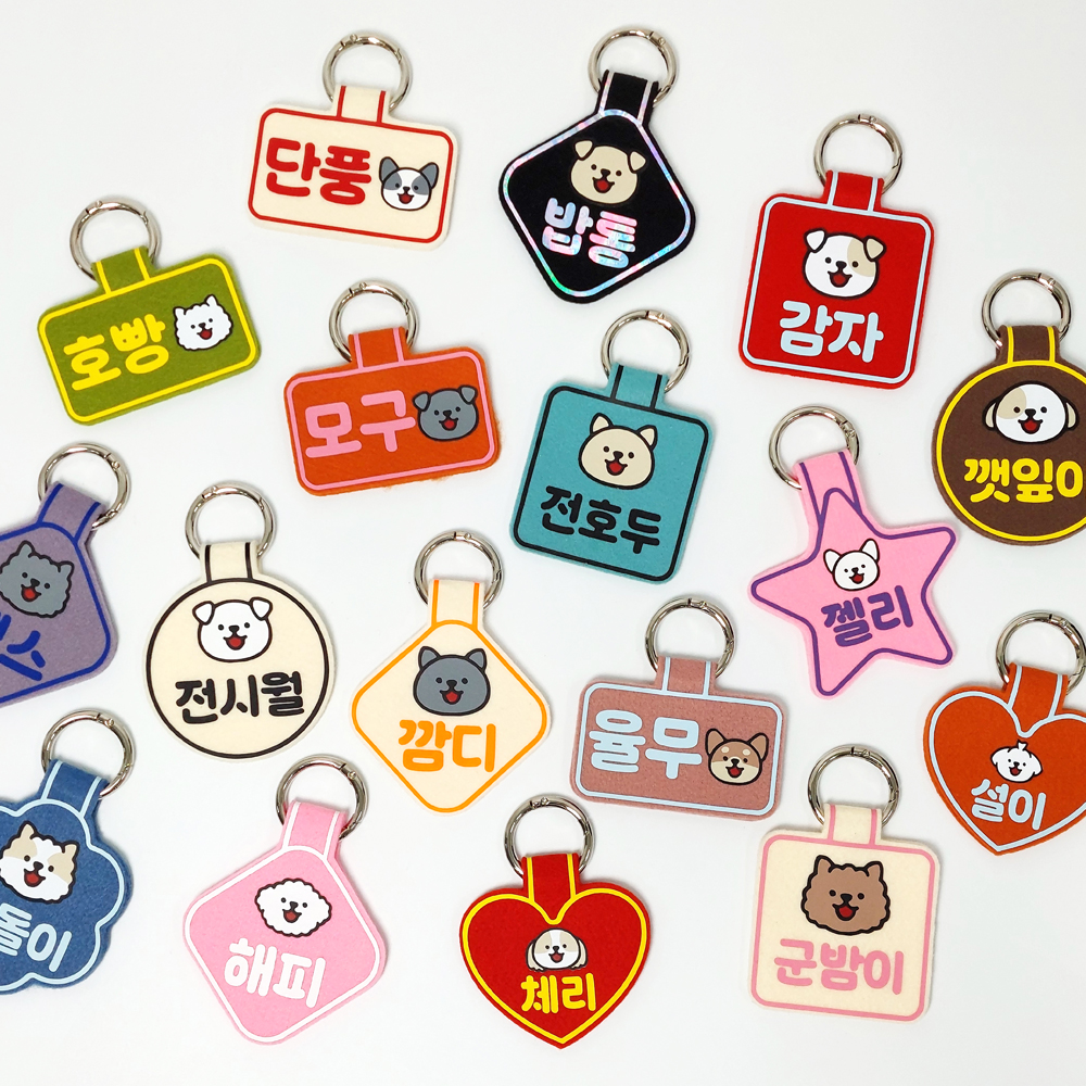 (대형)강아지 네임택 강아지 인식표 전사네임택 이름표 반려견 명찰