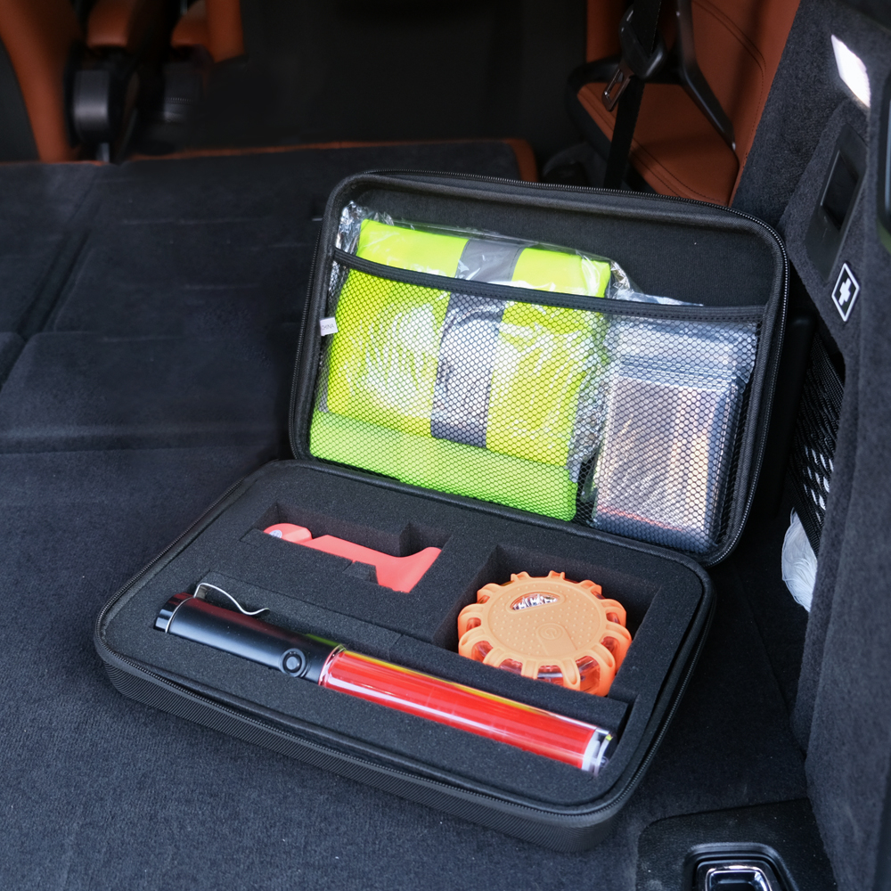 힐 hill 자동차 안전용품 세트 정리 케이스 유리 망치 차량 비상 탈출 경광봉