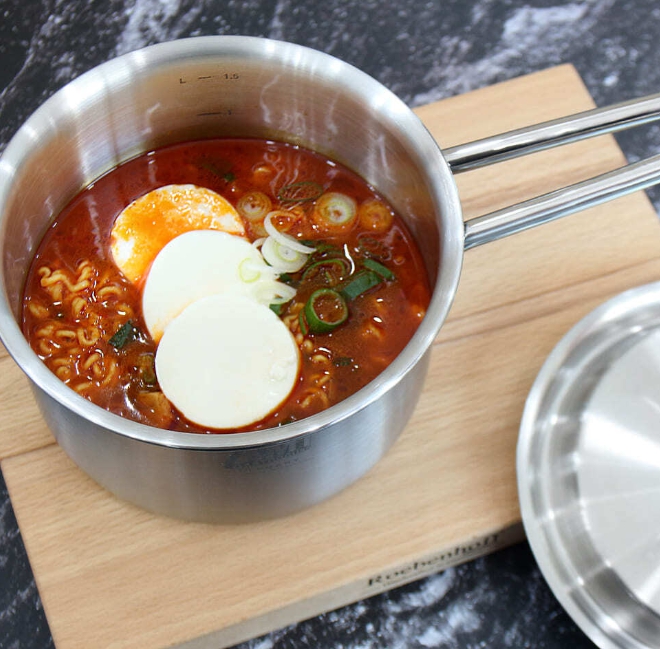 AMT 316Ti 샤프 16cm 통5중 스텐 인덕션 편수냄비 한손냄비 이미지 3
