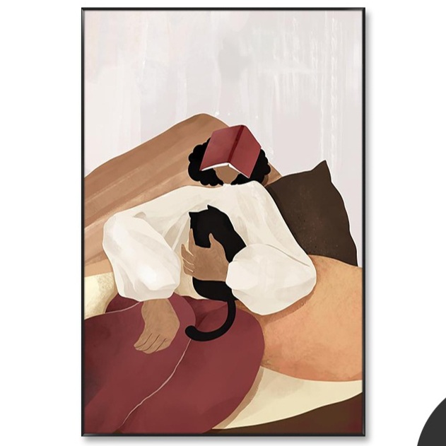 책읽는여자 한나피터슨 그림 인테리어 액자 명화 작가 침실 카페 모던 힙한 디자인 3종류 - 상세 이미지 2