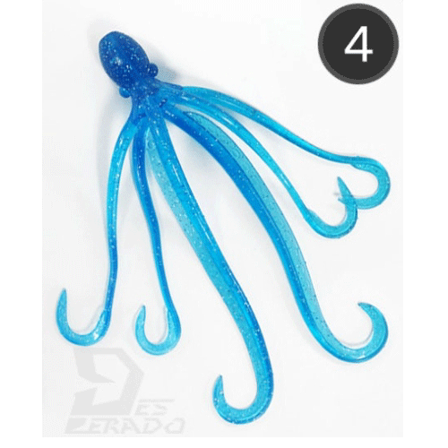 바다루어 데스페라도 캡틴 옥토퍼스 대구라바 참돔타이라바 꼴뚜기 타코 웜 4 블루, 12cm - 메인 이미지