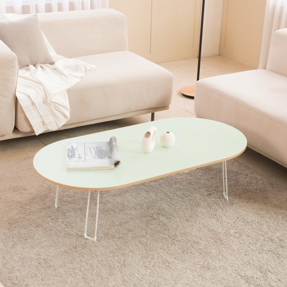 루벨 타원형 티테이블 접이식 좌식테이블 1200 낮은 좌식식탁 민트