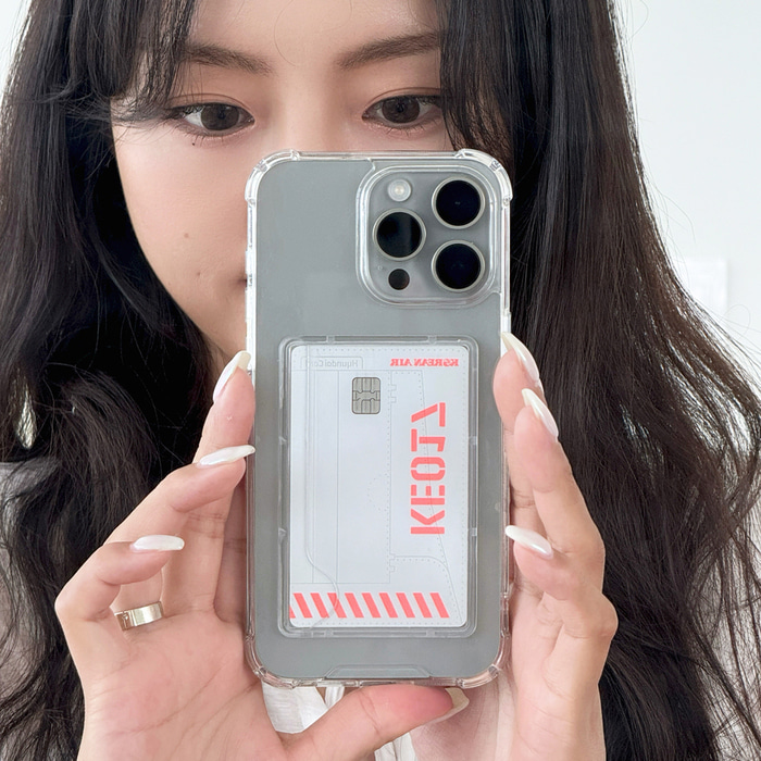 168cm 아이폰 카드수납 케이스 범퍼 클리어 투명, 아이폰16 프로 맥스 - 상세 이미지 3