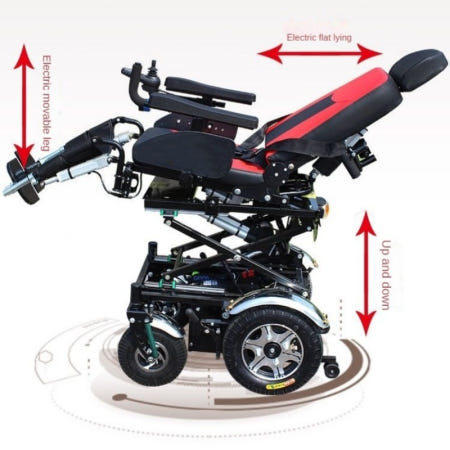 EN307-5 [해외]ENOO 다기능 노인 노약자 기립형 전동 휠체어 서서타는 이동성 기동성 나드리 리클라이닝 스탠딩 휠체어