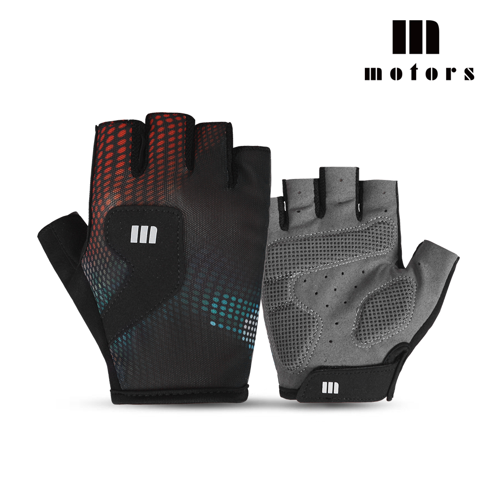 엠모터스 레인보우 자전거 반장갑 메쉬 여름장갑