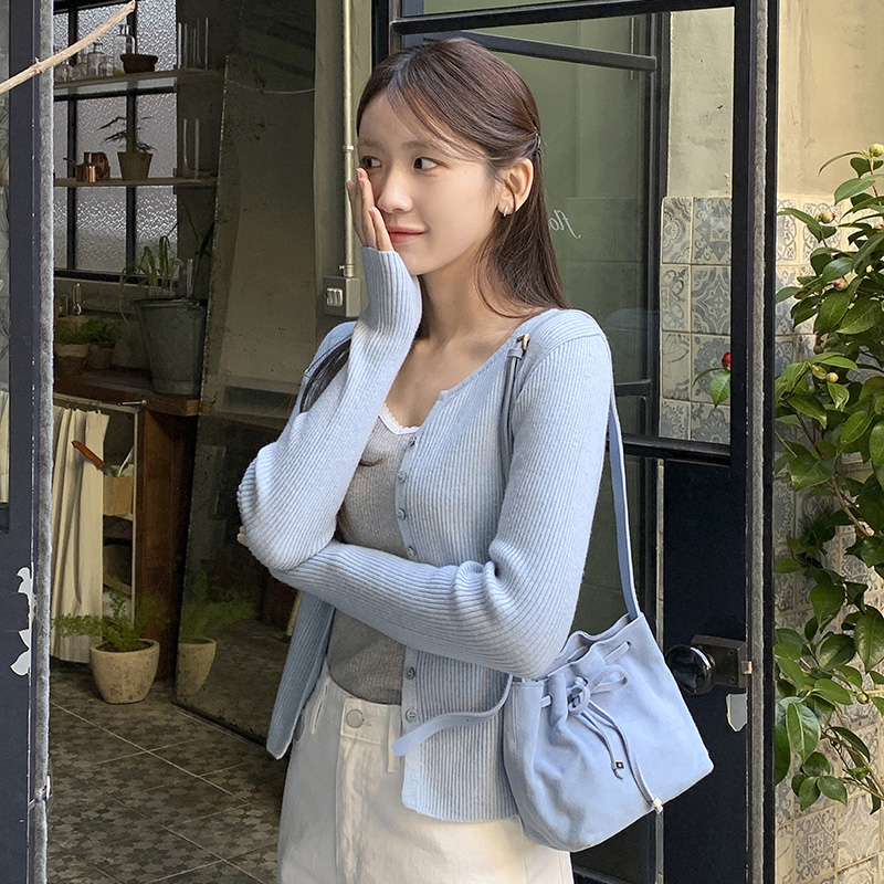 벤느 스탠다드 세미 크롭 골지 베이직 가디건 cd3315 - 상세 이미지 2