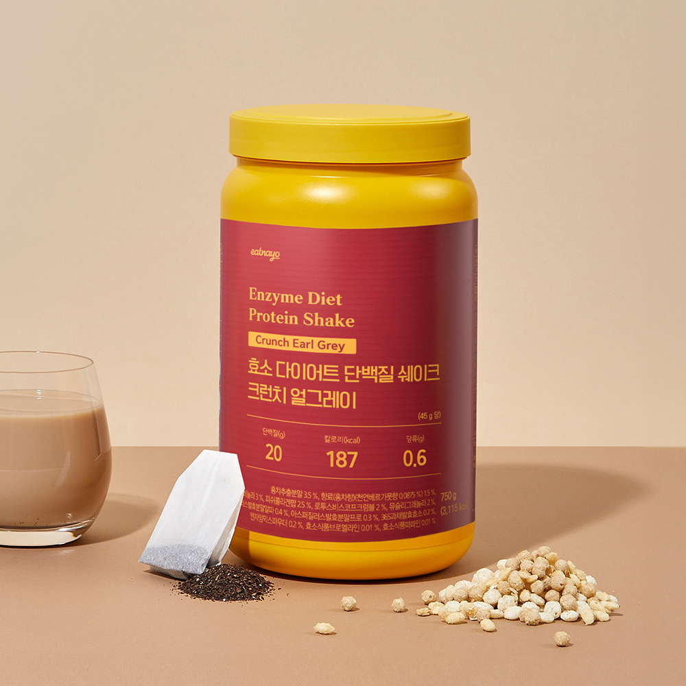 있나요 효소 다이어트 단백질 쉐이크 프로틴 대용량 식사대용 엔자임 프로틴 크런치 얼그레이, 750g, 1개
