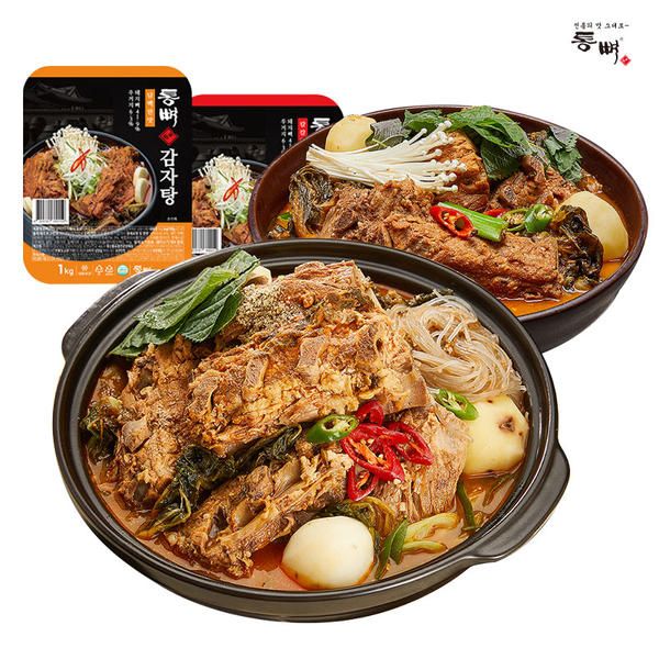[내일도착] 통뼈 감자탕 담백한맛 1팩+칼칼한맛 1팩 (2kg)-4인분 : 제이브 스토어