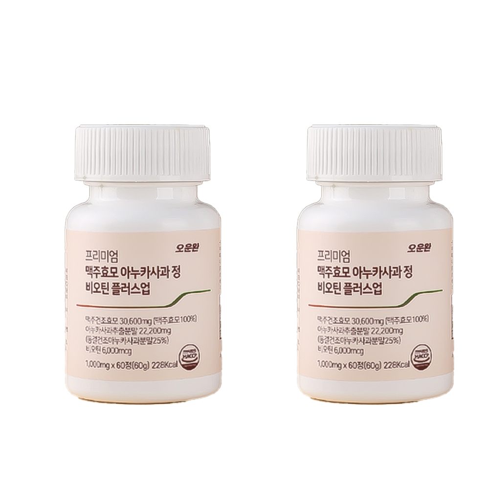 두피건강 효모 비오틴 식품 아누카사과 60정, 2개 - 메인 이미지
