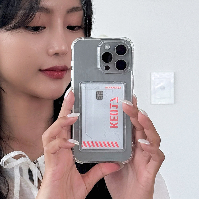 168cm 아이폰 카드수납 케이스 범퍼 클리어 투명, 아이폰16 프로 맥스 - 상세 이미지 5