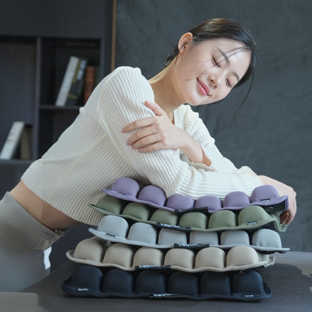 셀레어 컴포트 쿠션 수험생 휴대용 에어 무하중 차 사무실의자 기내용 비행기 에어셀 방석