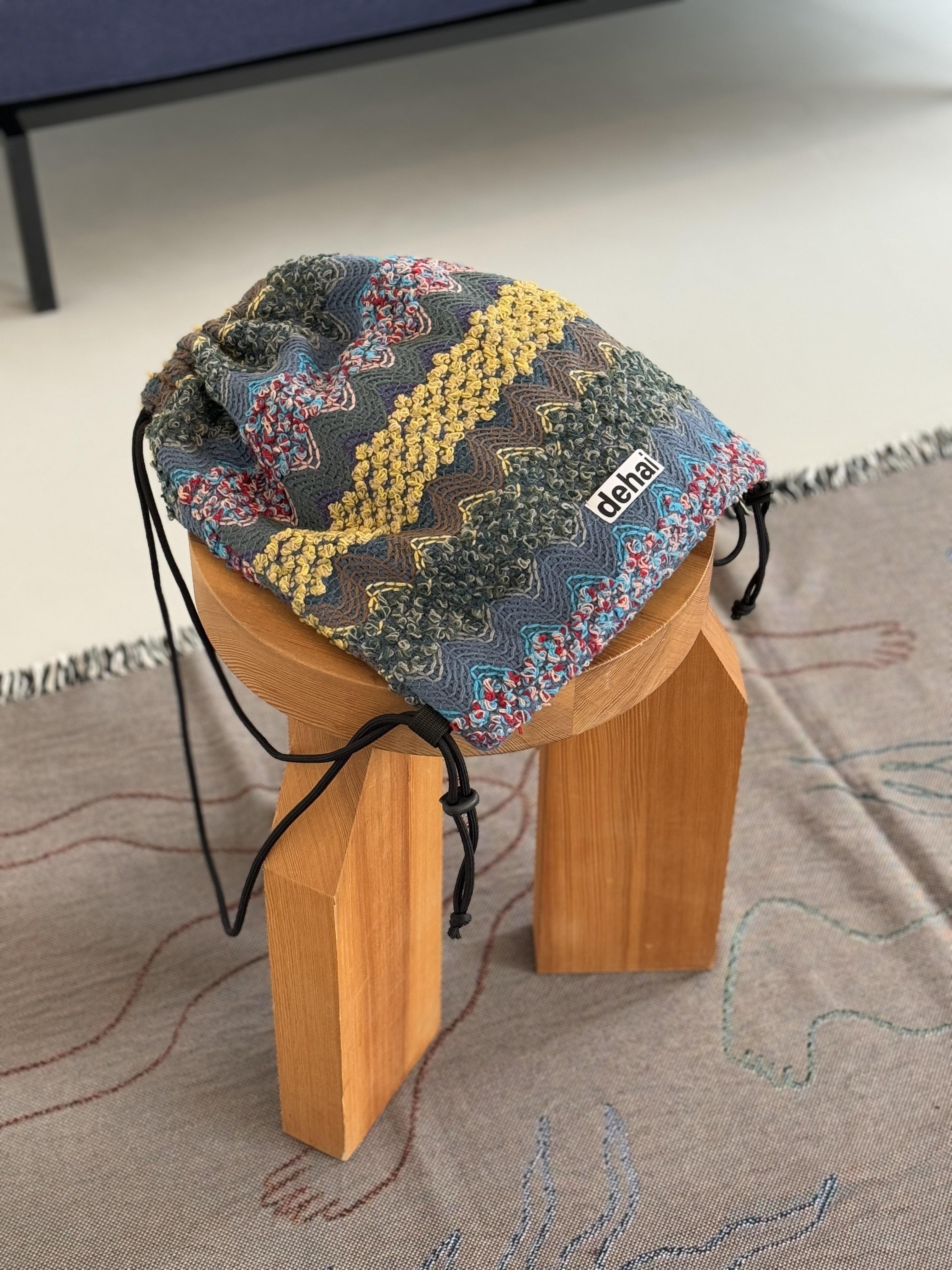 멀티컬러 니트 니팅 네트 복조리 스트링백 스트링백팩