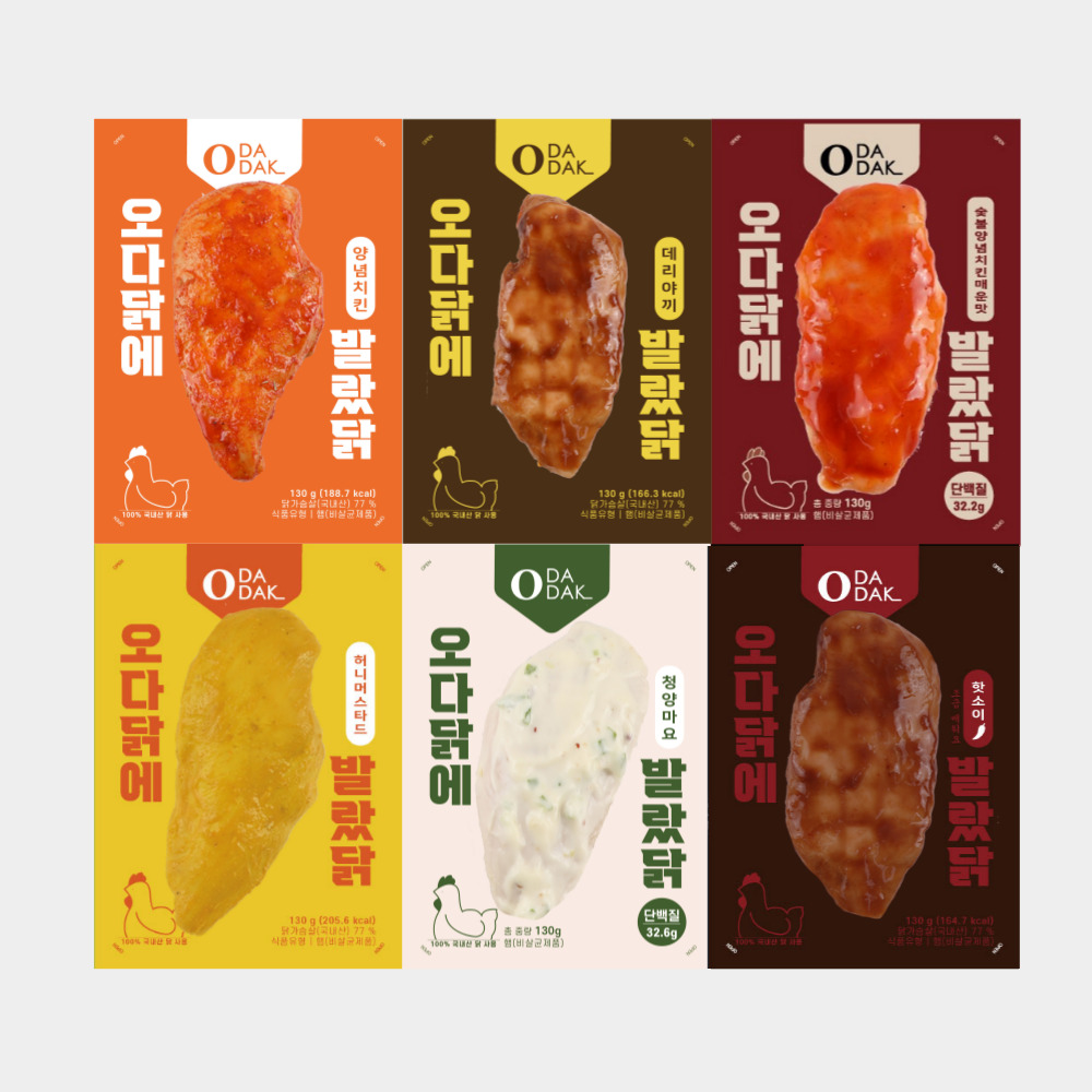 헬로틴 소스 닭가슴살 스테이크 100g, 30팩 오다닭 스팀 130g