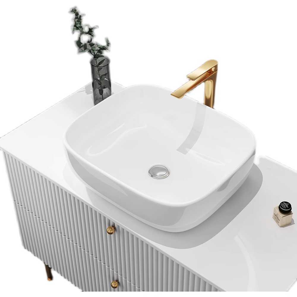욕실 하부장 스탠딩 수납장 도기 탑볼 서랍 템바보드 거울 70cm - 상세 이미지 5