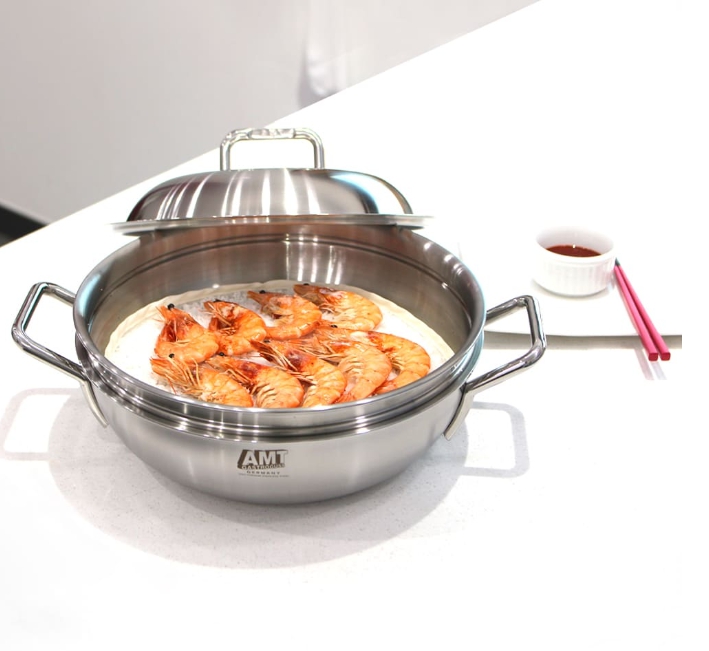 AMT 샤프 28cm 파티웍 316Ti 스텐냄비 통5중 인덕션용 냄비