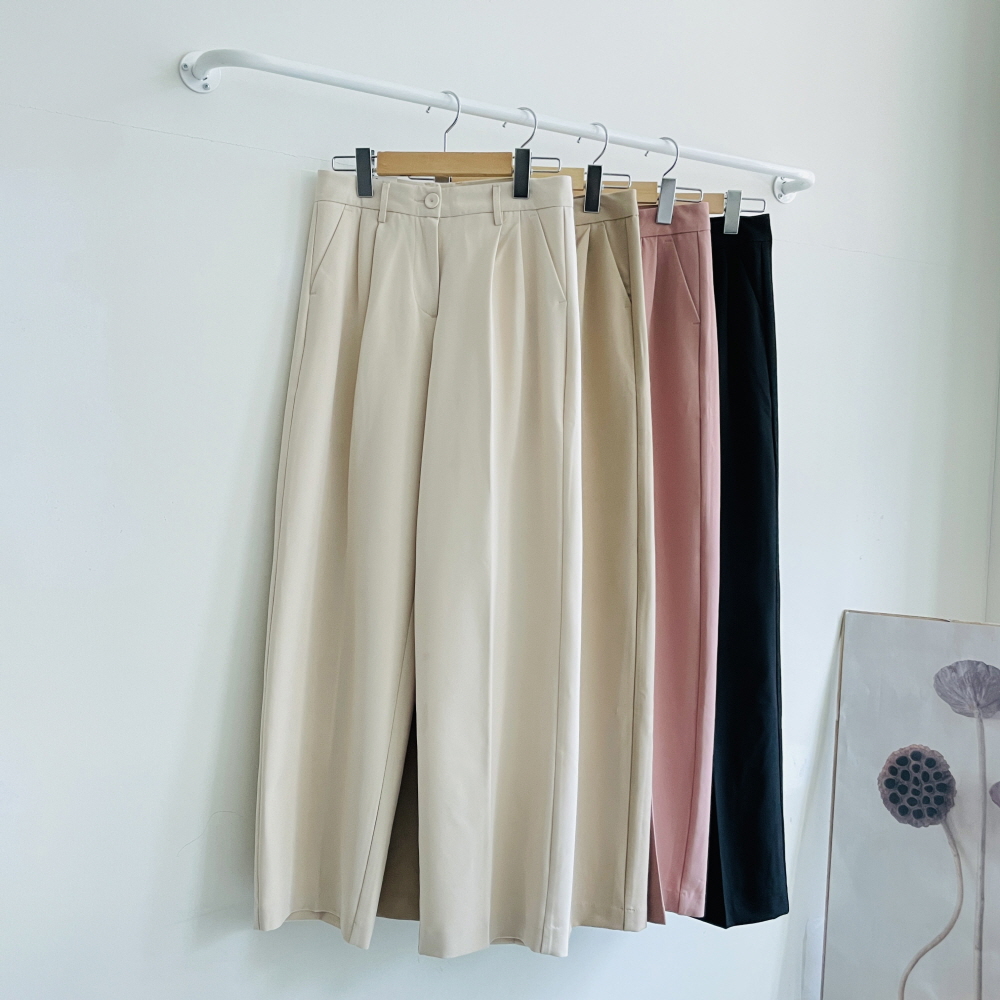 와이드슬랙스 핀턱슬랙스 여성 정장바지 하이웨스트 팬츠 - 상품 이미지