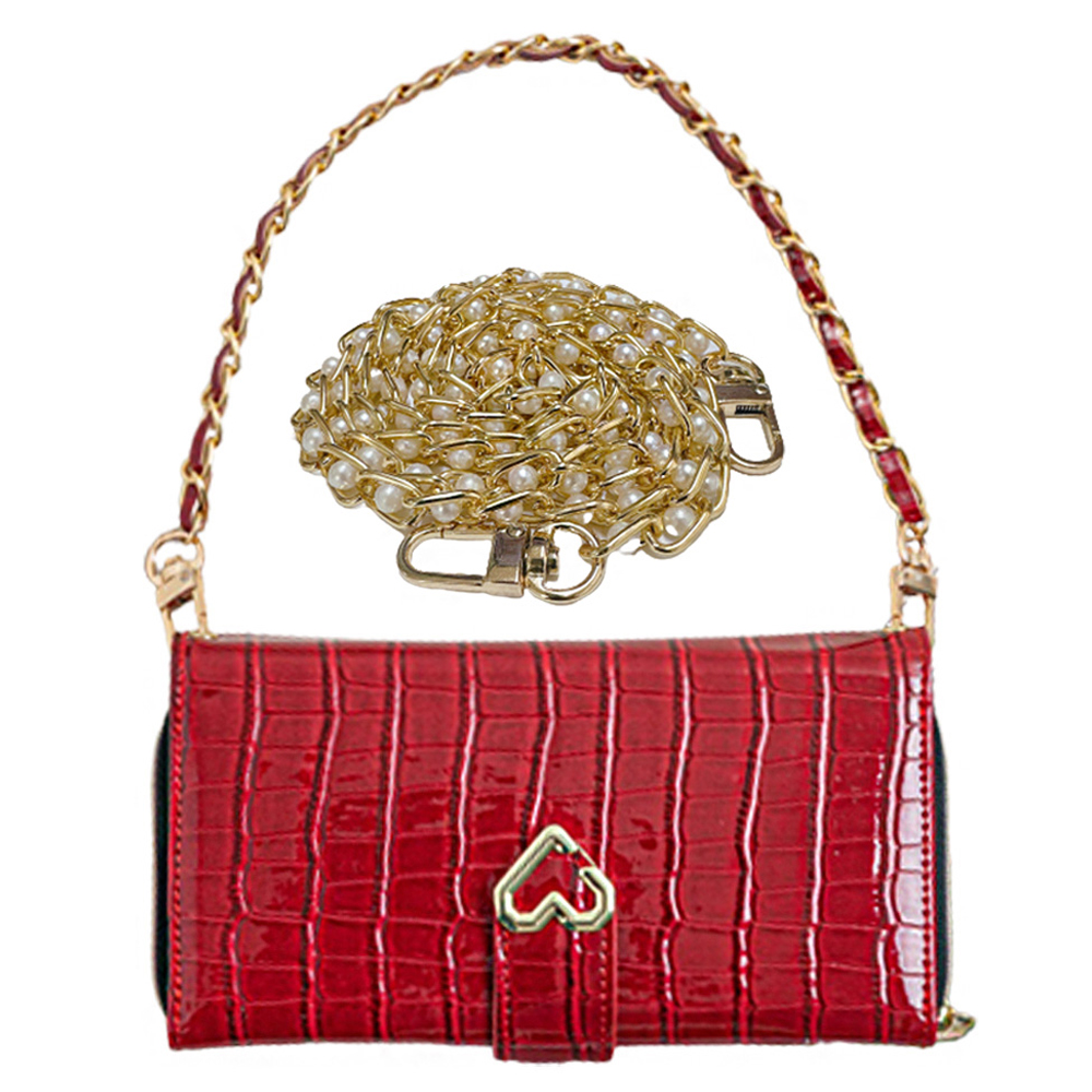 하트 크로커 다이어리 지갑 케이스 레드, 갤럭시S25 울트라 - 상품 이미지