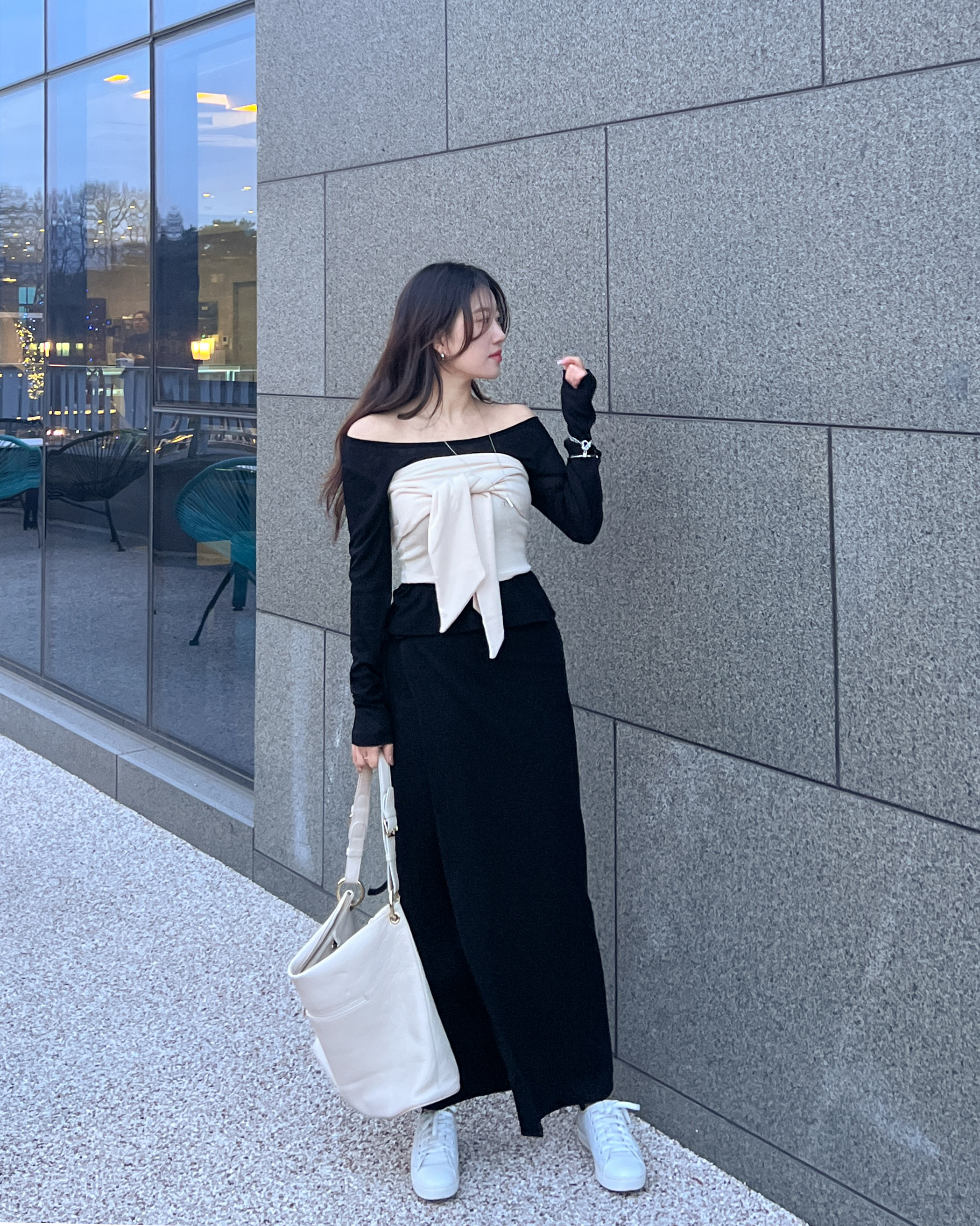 랩스커트 화이트롱스커트 - 상세 이미지 3