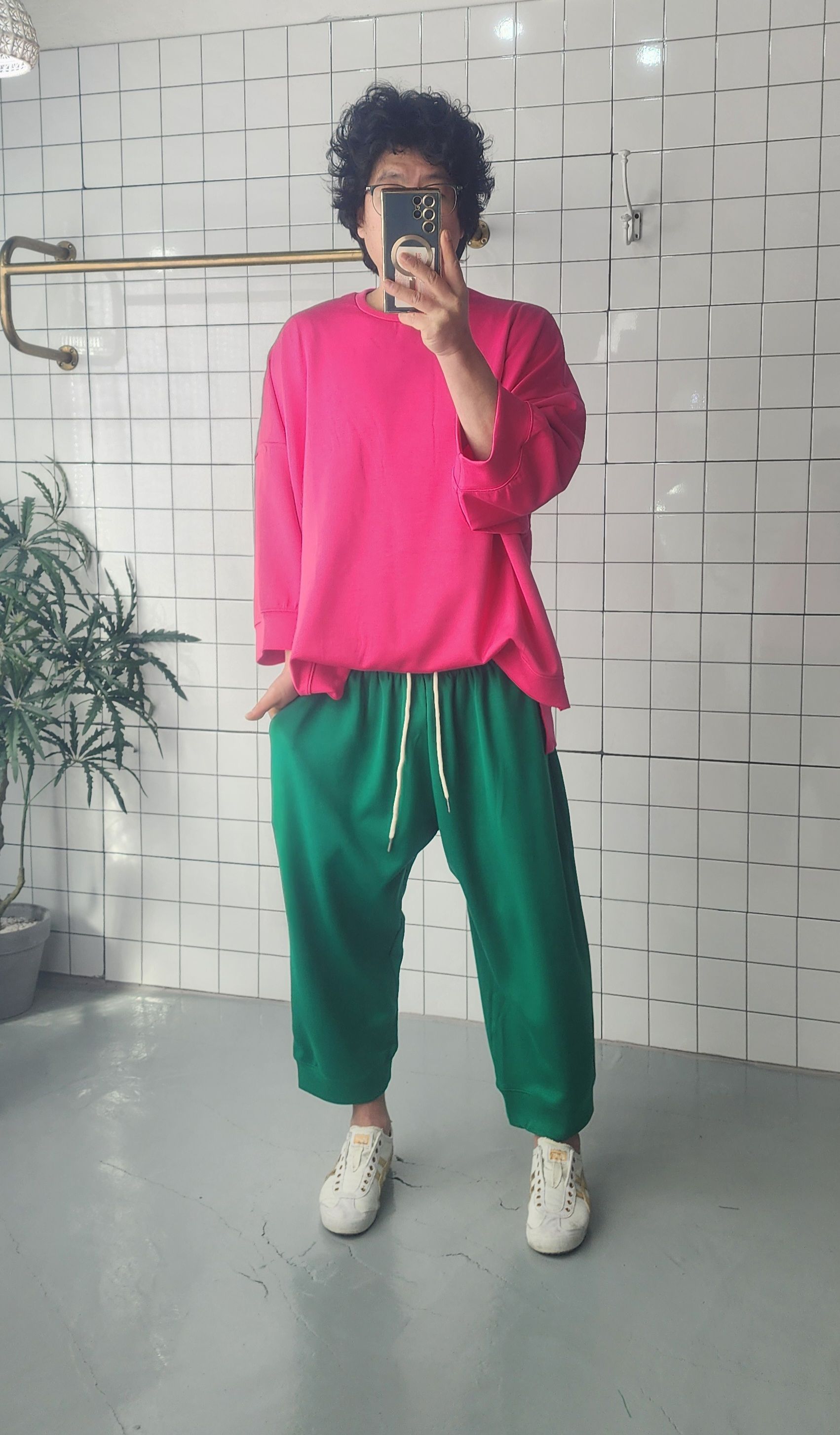 네오프렌 8부 오버핏 트레이닝 티셔츠 - 상세 이미지 4