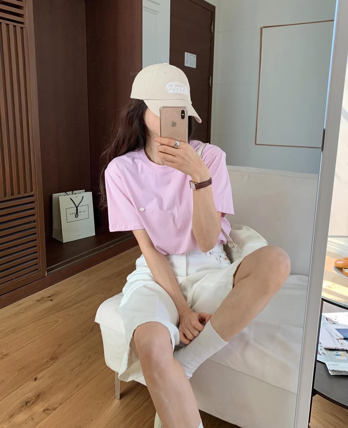 폼스튜디오 로고 실켓 무지 반팔 티셔츠 - 상세 이미지 5