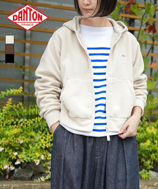 단톤 DANTON 여성 폴라텍 보아 플리스 후드 집업 DT-C0363 POL 3컬러 - 상품 이미지