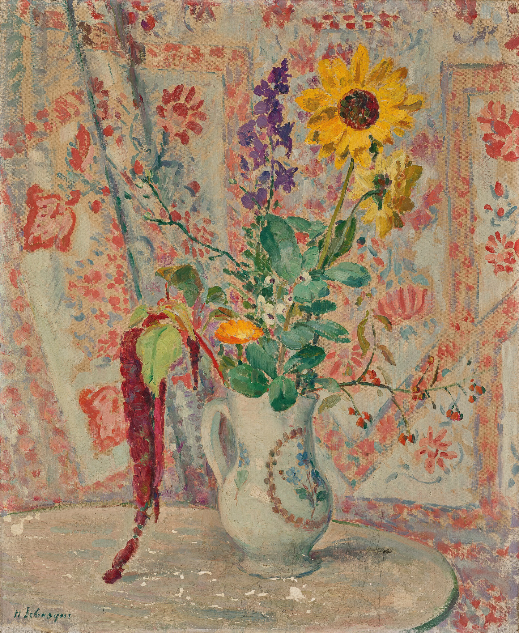 앙리 르바스크Vase D’anémones Sur Fond Bleue 캔버스액자 감성선물 이미지 8