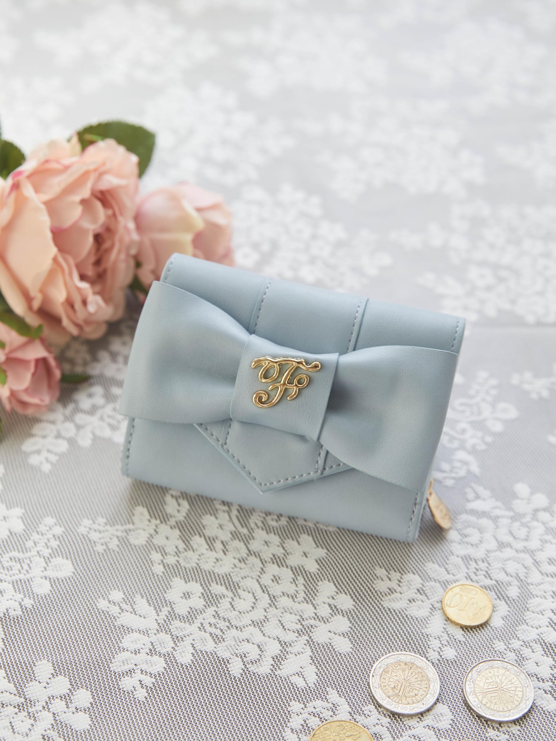 메종드플뢰르 Maison de FLEUR 벨트 리본 미니 지갑 블루 - 상세 이미지 2