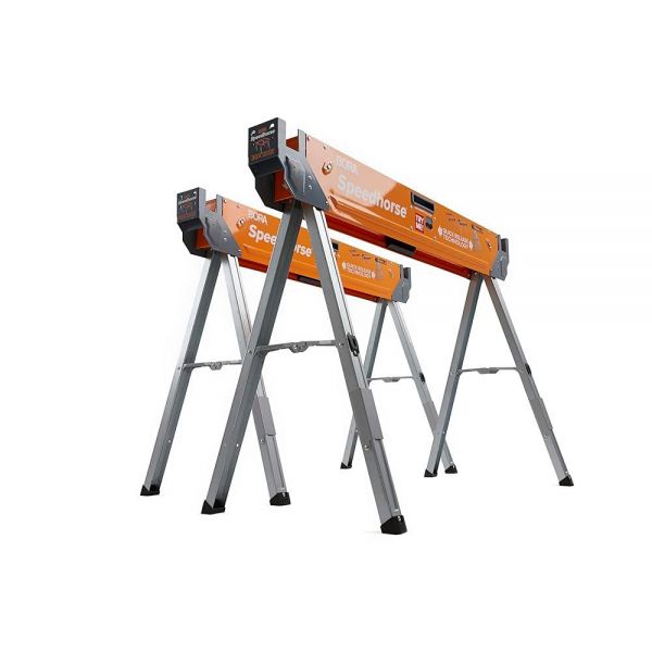 BORA Portamate Speedhorse Sawhorse - 너비 114.3cm(45인치) x 높이 76.2cm(30인치) 싱글 피스 테이블 스탠드, 접이식 다리 포함, 5.... 