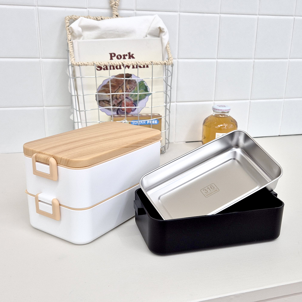 [반영구] 100% 스텐 직장인 도시락통 전자레인지 사용가능