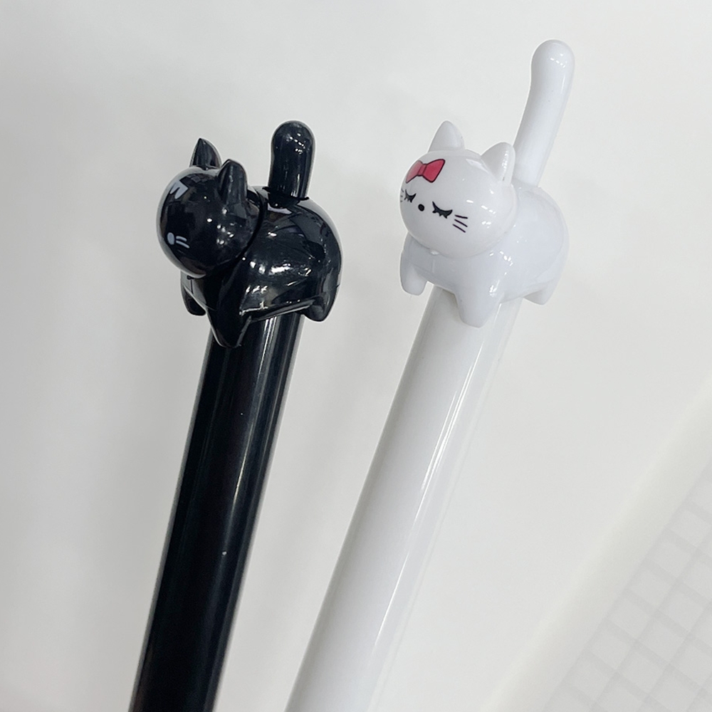 귀여운 고양이 펜 캐릭터 판촉 볼펜 [2종 판촉물 선물용 단체 선물 홍보용 특이한 학용품] - 상품 이미지