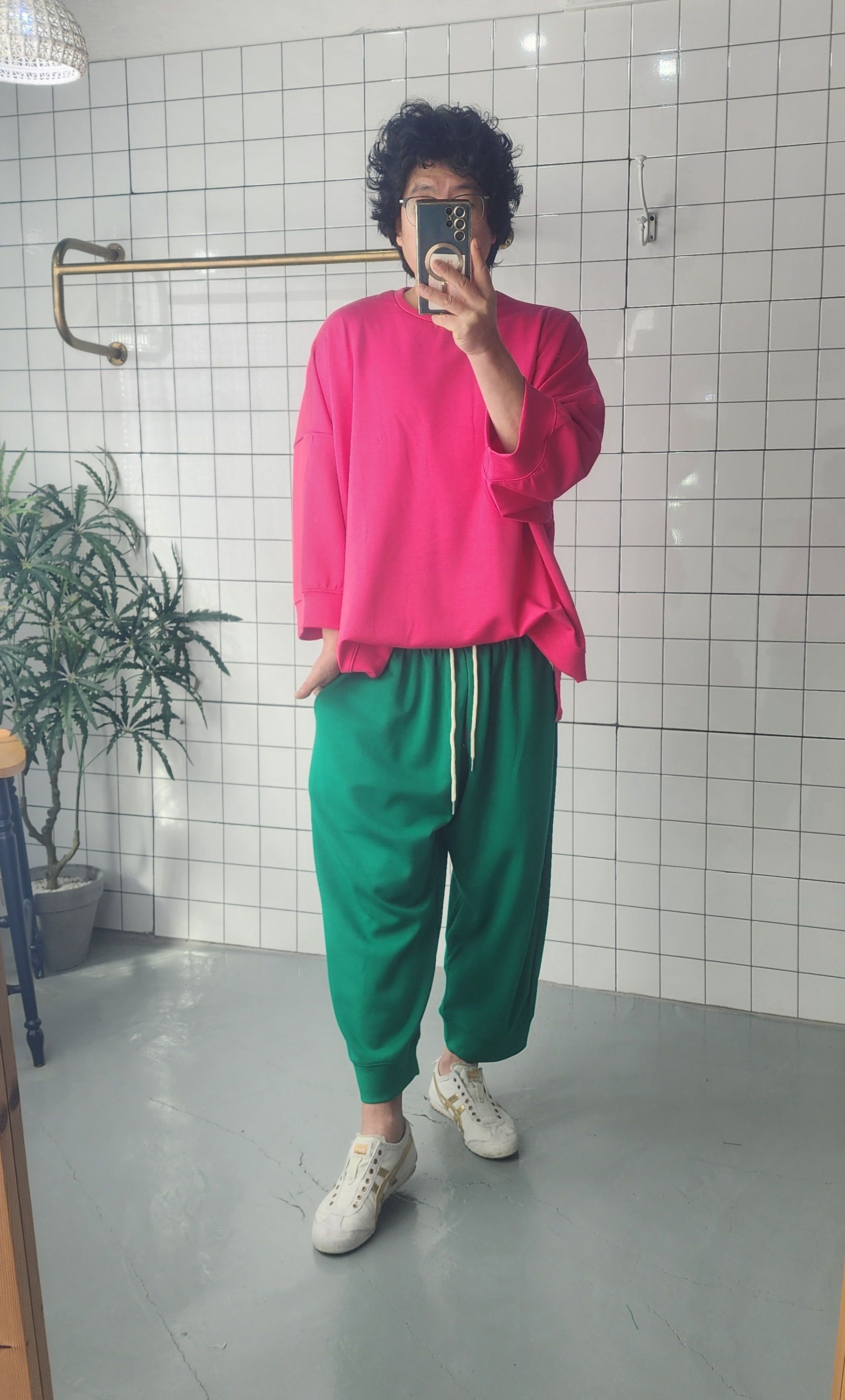 네오프렌 8부 오버핏 트레이닝 티셔츠 - 상세 이미지 3