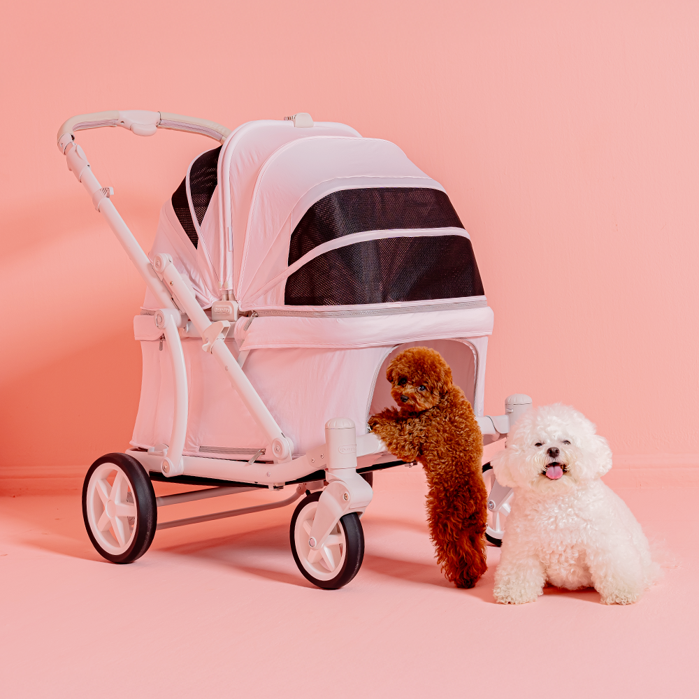 폼포라펫 클래식 웨건 애견 강아지유모차 펫웨건 다견 저상형 개모차