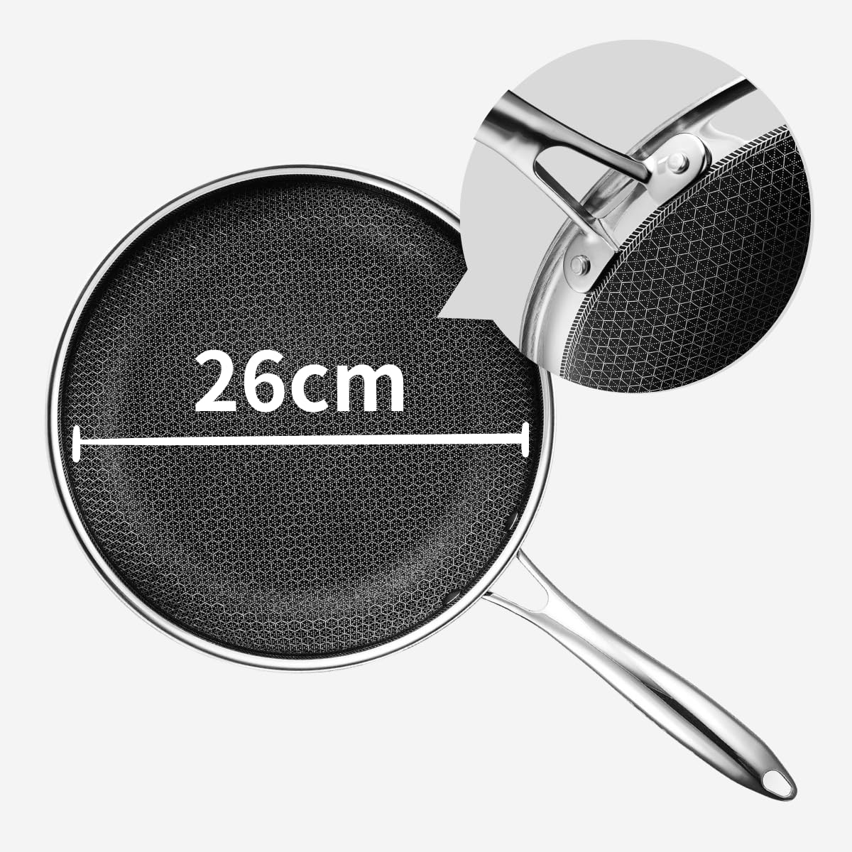 헥스클래드 HexClad 하이브리드 논스틱 그리들 프라이팬 26cm 이미지 7