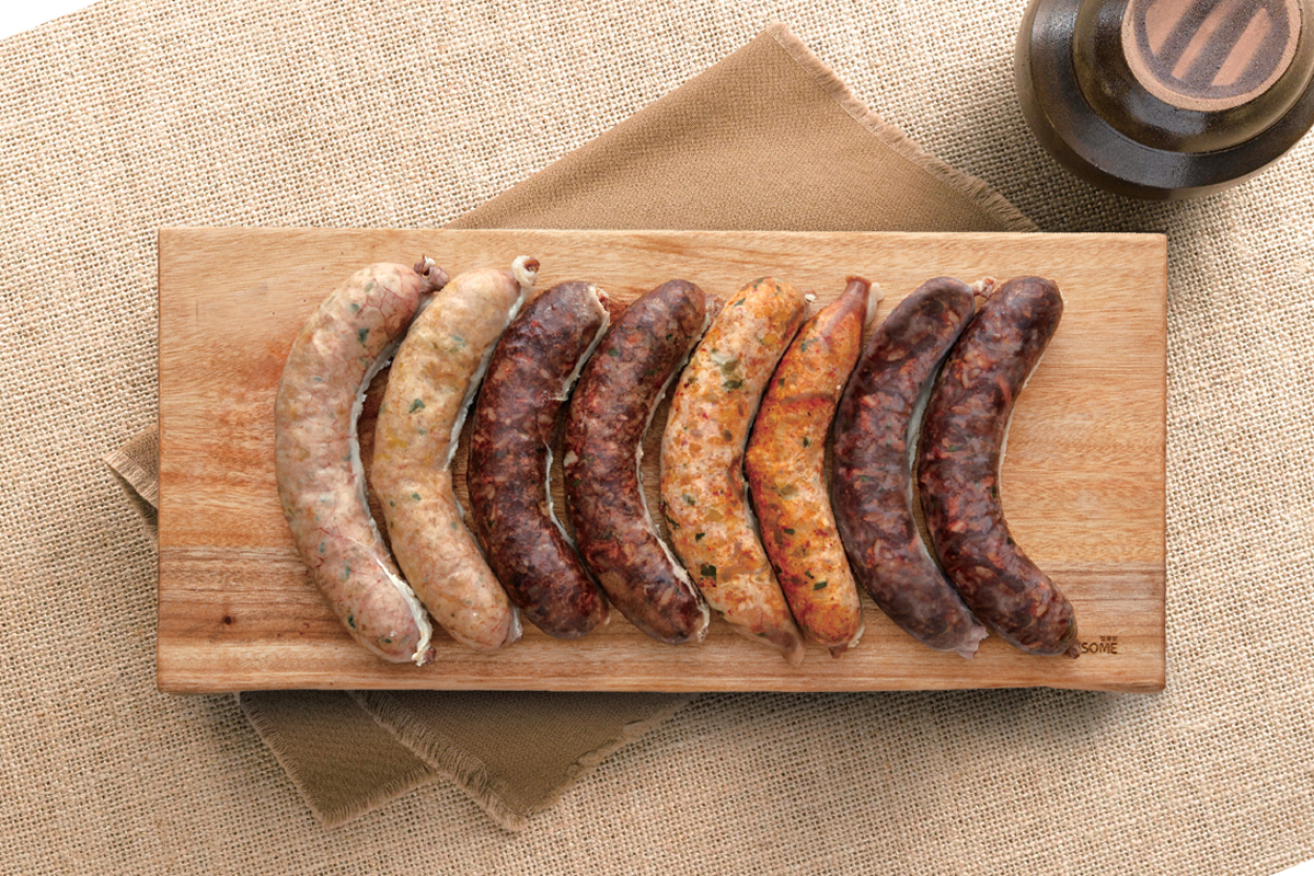 [9/10 대안뉴스특집]소시지형 모둠순대 1세트 4개입/찹쌀 고기 야채 김치 10cm크기