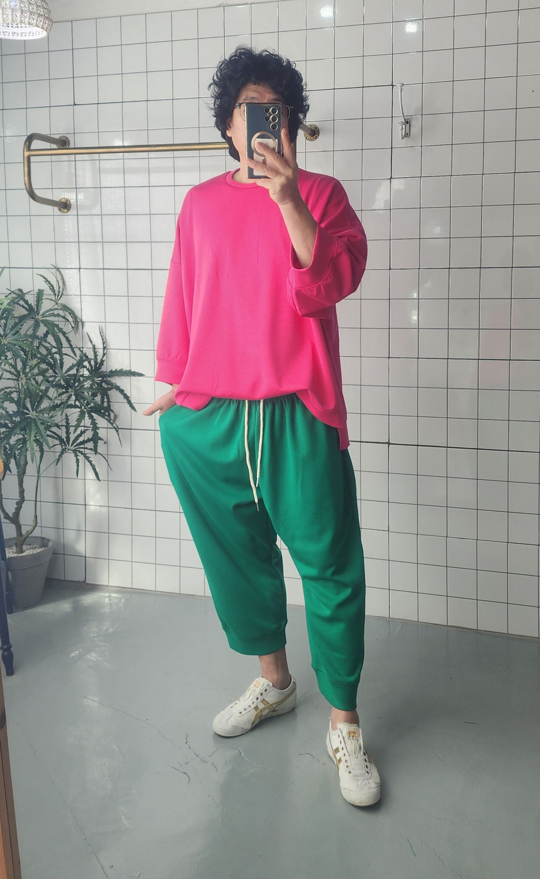 (무배)네오프렌 9부 오버핏 트레이닝 팬츠 - 상세 이미지 5