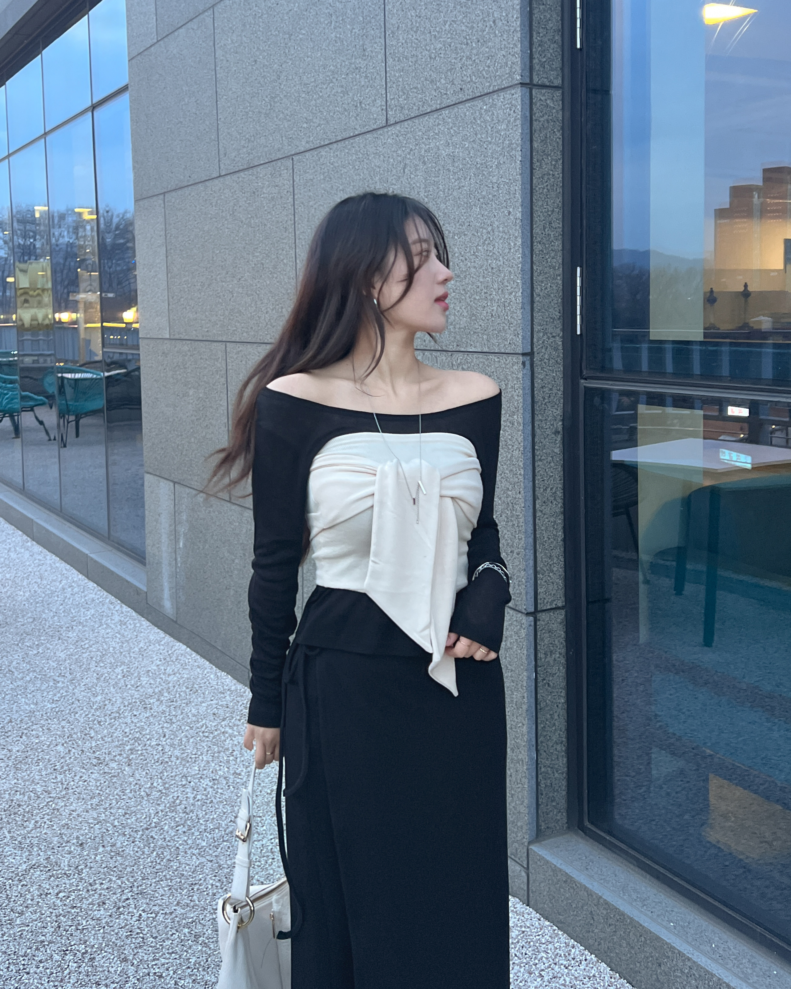 랩스커트 화이트롱스커트 - 상세 이미지 5