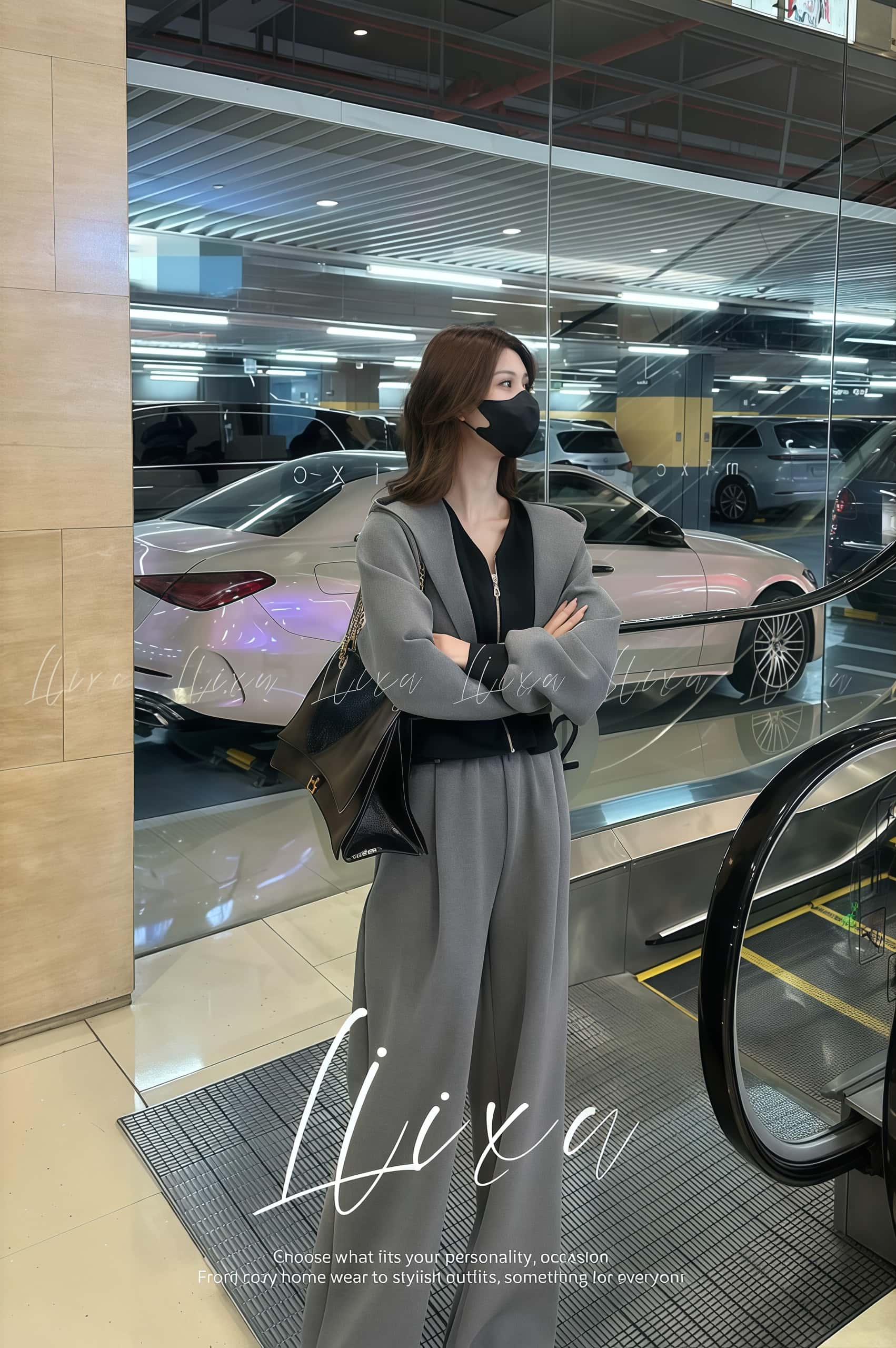 봄가을 여성트레이닝세트 캐주얼 루즈핏 와이드팬츠 운동복투피스 세트 - 상세 이미지 4