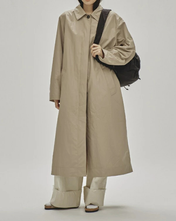 투데이풀 Nylon soutiencollar Coat 여성 롱코트 12510005 2컬러 - 상품 이미지