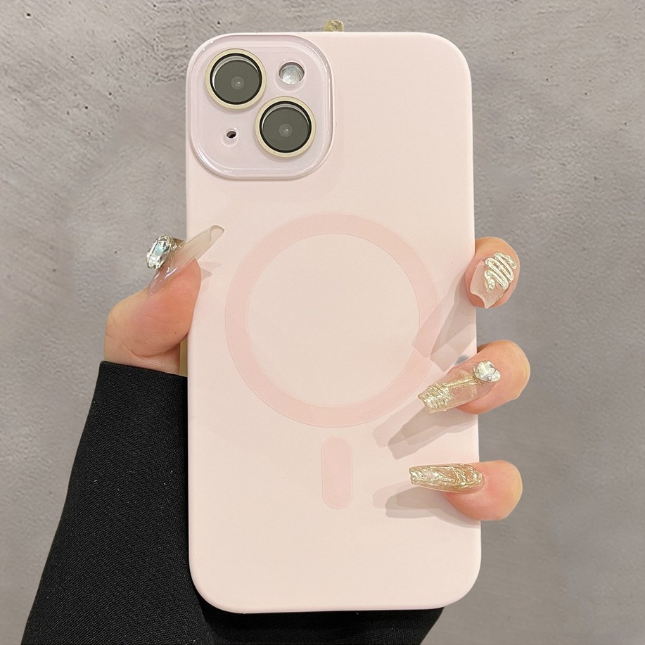액상실리콘 카메라보호 맥세이프 케이스 멜란지핑크, 아이폰13 - 상품 이미지