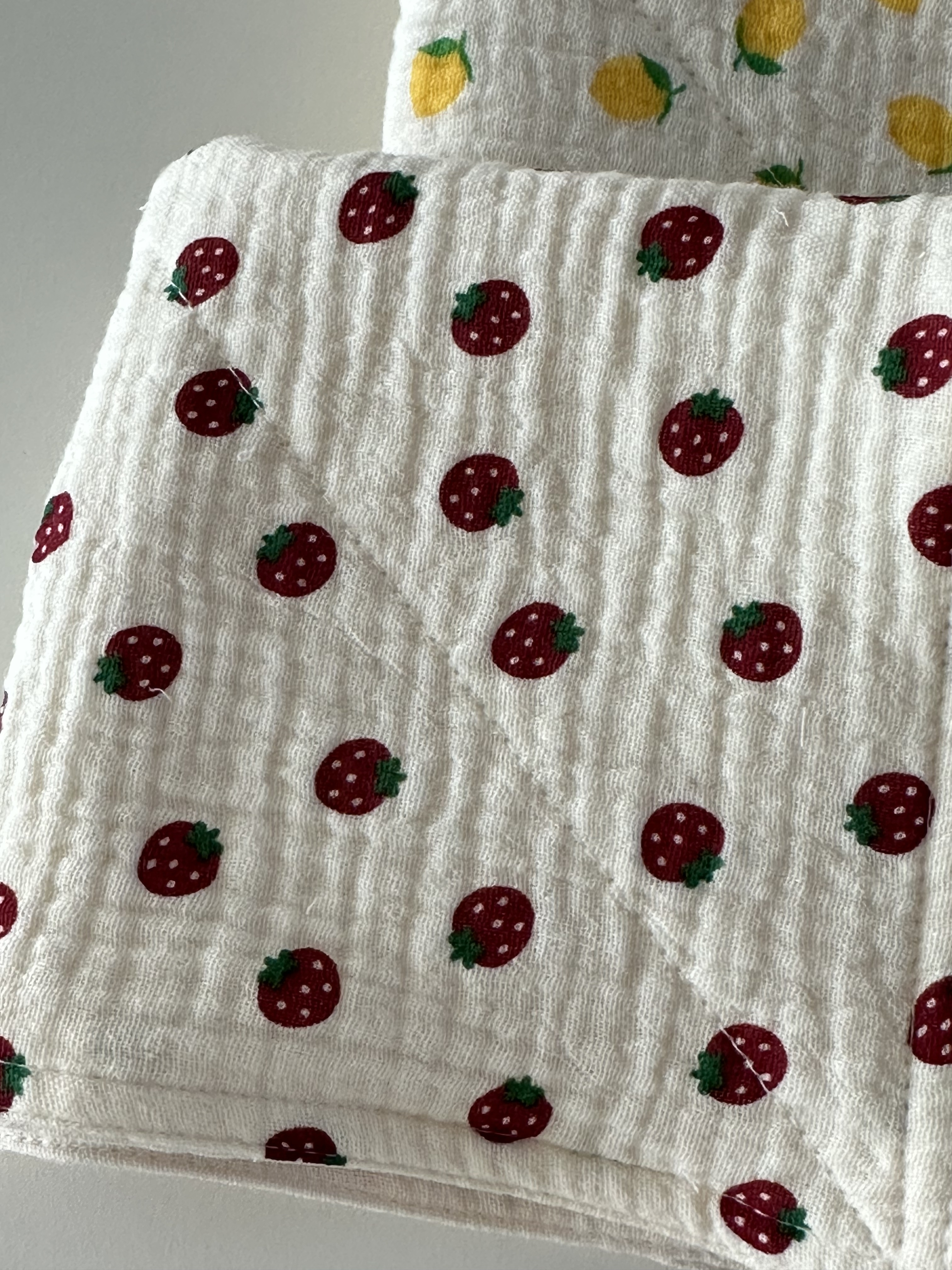 과일 키친크로스 빨아쓰는 강화 소창 셀룰로스 목화솜 행주 면거즈(3types)