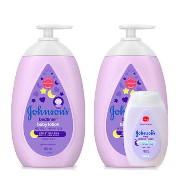 존슨즈 베드타임 로션 500ml 2개 + 100ml 1개 포함